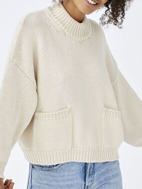 Babaa no20 - lovely natural cotton babaa with high neck and pockets